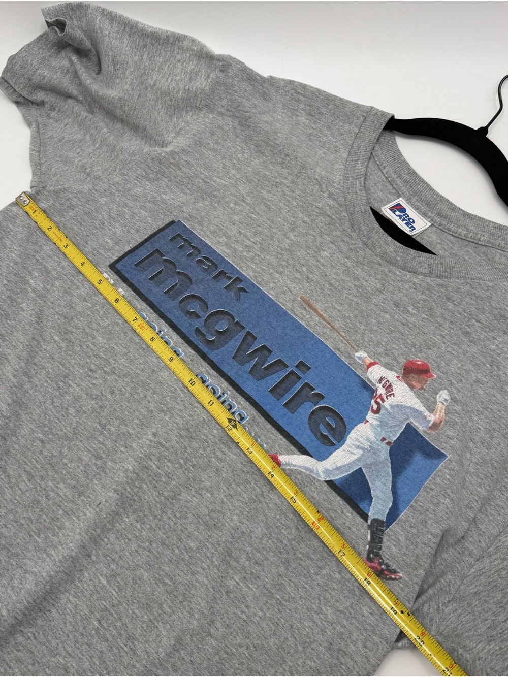 Pro Player Gray Baseball Graphic Tee with Blue Accents - Picture 6 of 7